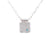 Pendant necklace with flush set teal blue diamond on a hammered silver cell.