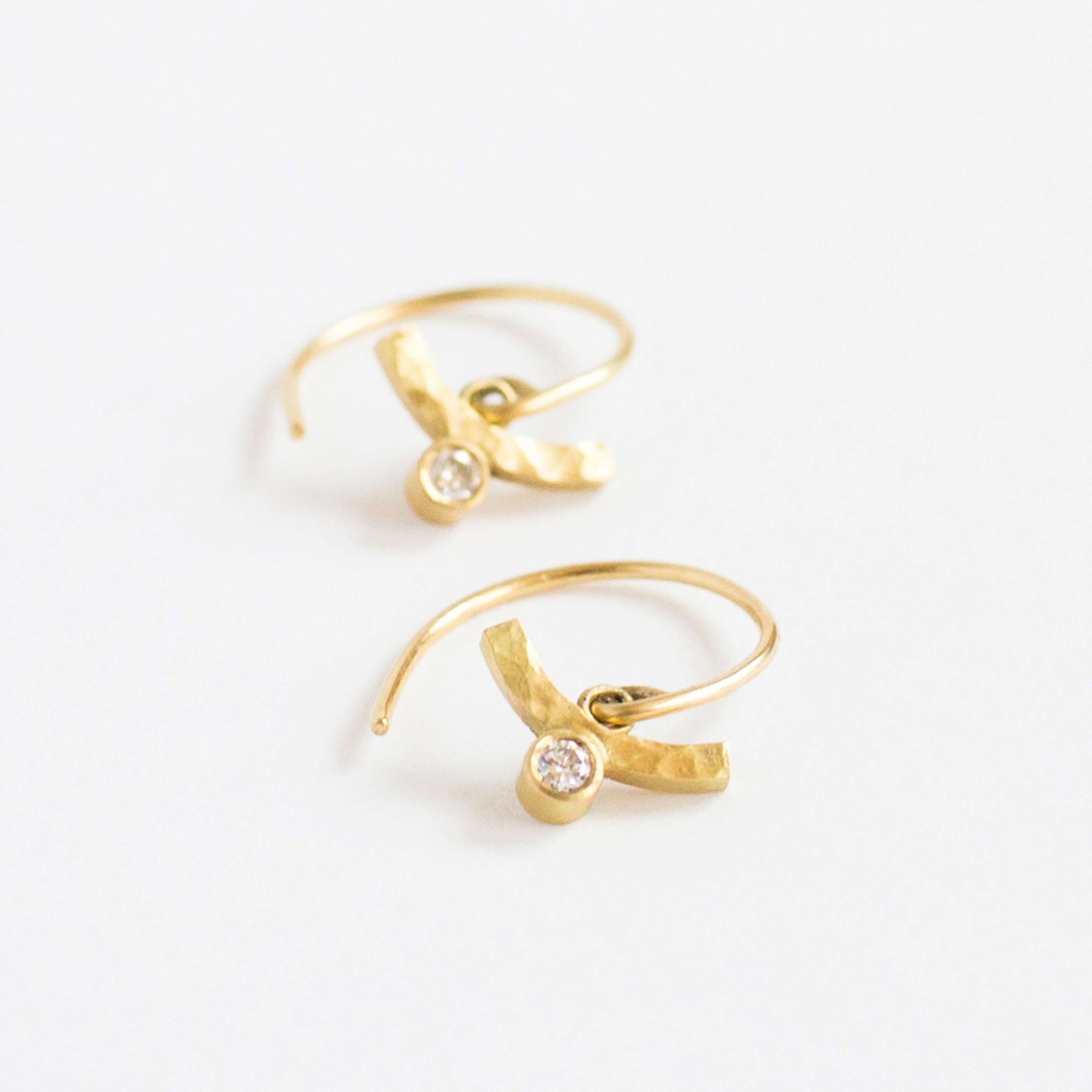 Yellow gold and diamond earrings from EC Design Jewelry in Minneapolis, MN.