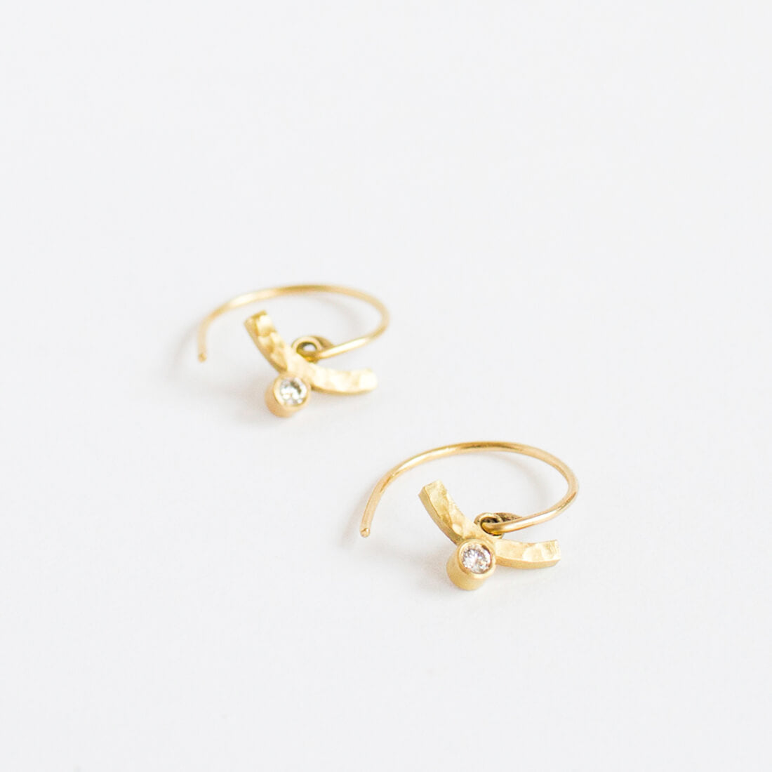 Yellow gold and diamond earrings from EC Design Jewelry in Minneapolis, MN.