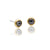 Salt and pepper diamond studs in yellow gold. Handmade by EC Design Jewelry in Minneapolis, MN.