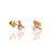 Rose gold diamond earrings with yellow gold posts and backs. Handmade with recycled metal and conflict-free stones.