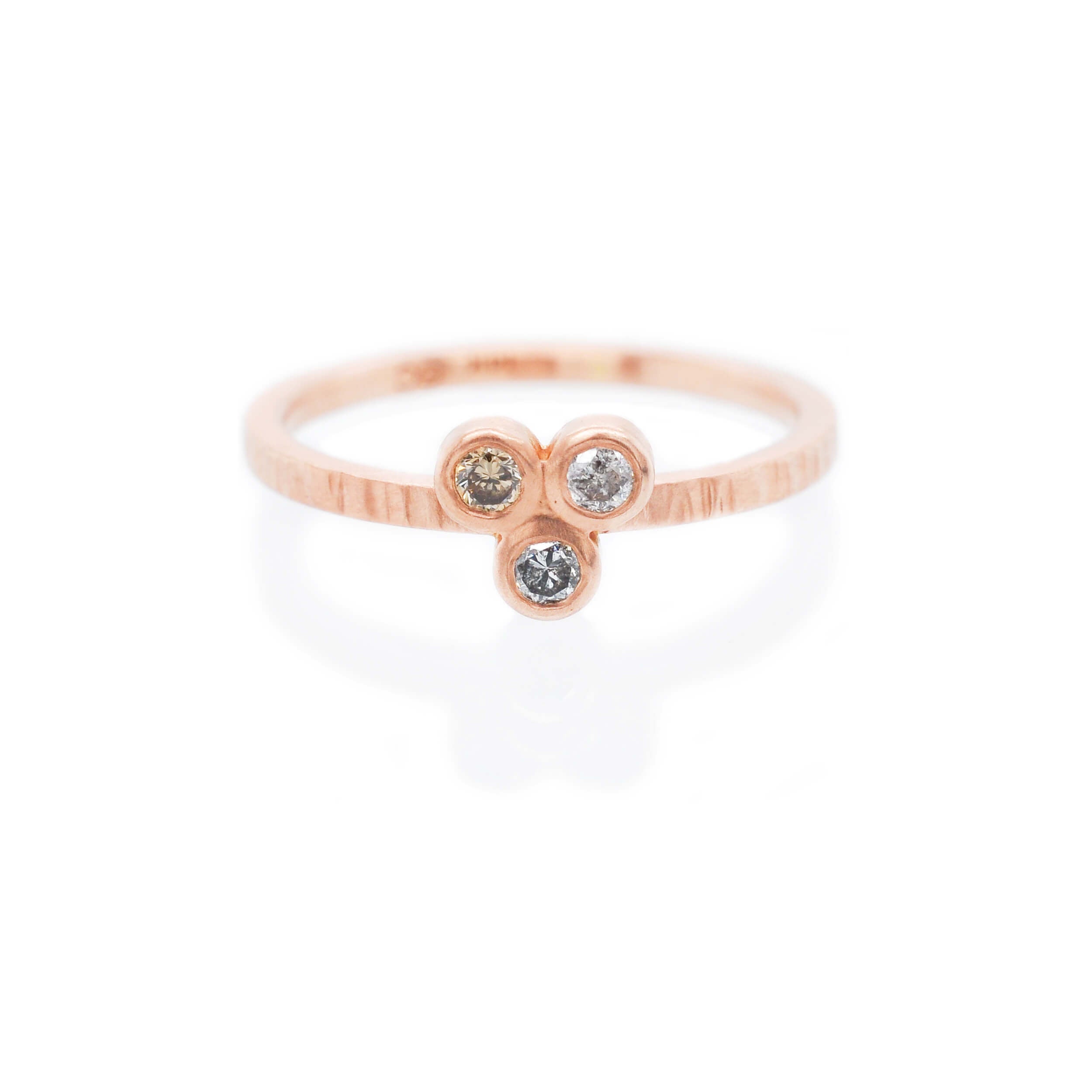 Round & Trillion Three Stone Diamond Engagement Ring - Princess Jewelry