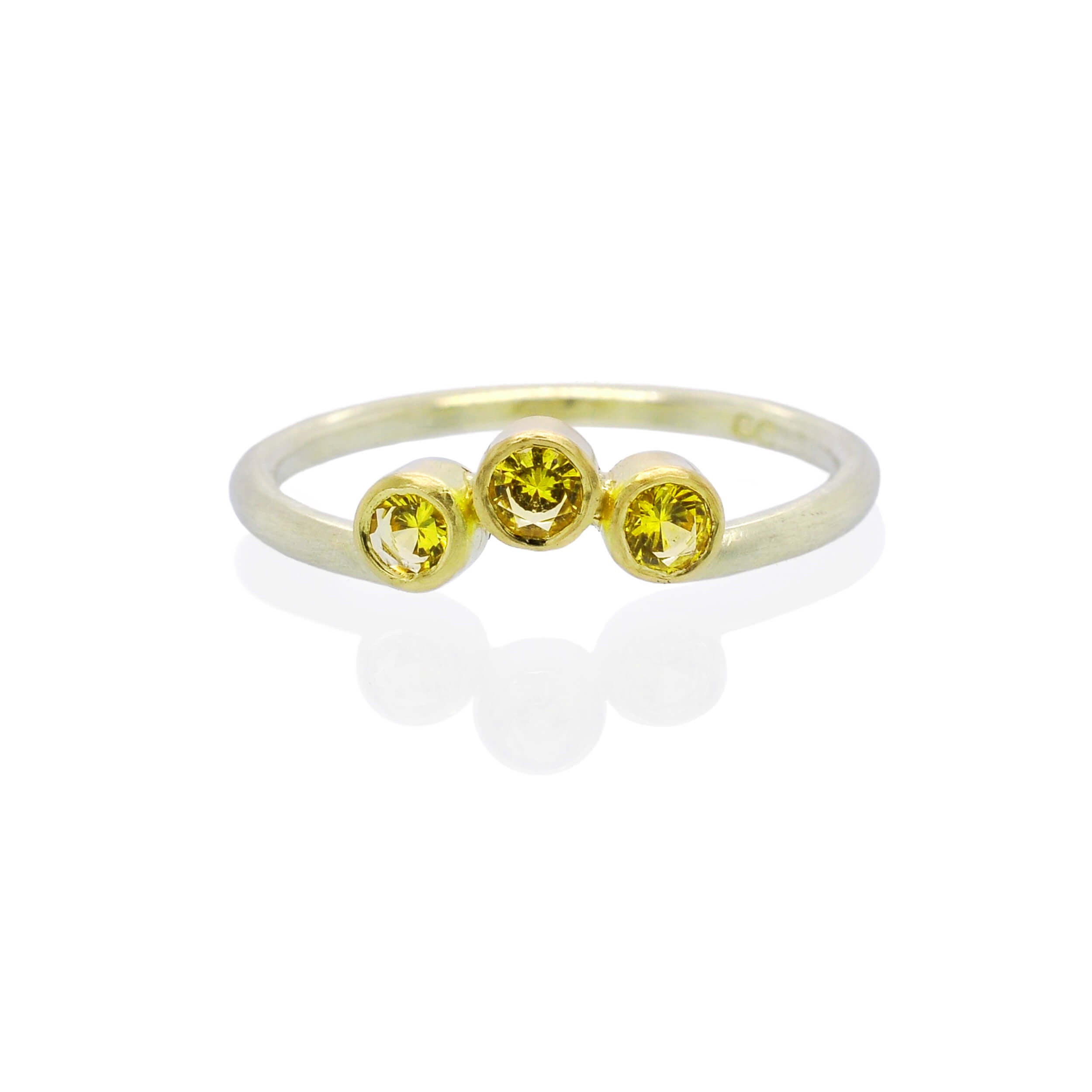 925 Sterling Silver Yellow Sapphire stone Ring