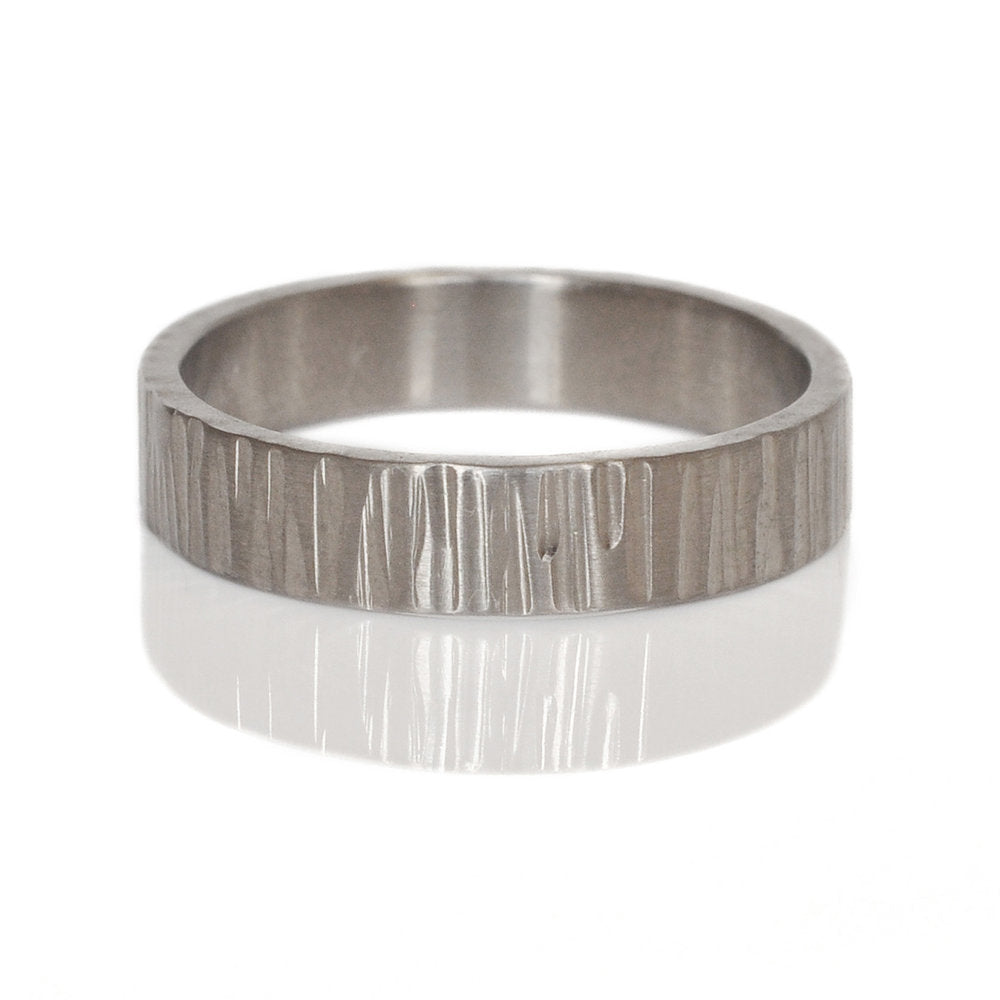 Handmade linear hammered palladium band. Made by EC Design Studio in Minneapolis, MN using recycled metal.