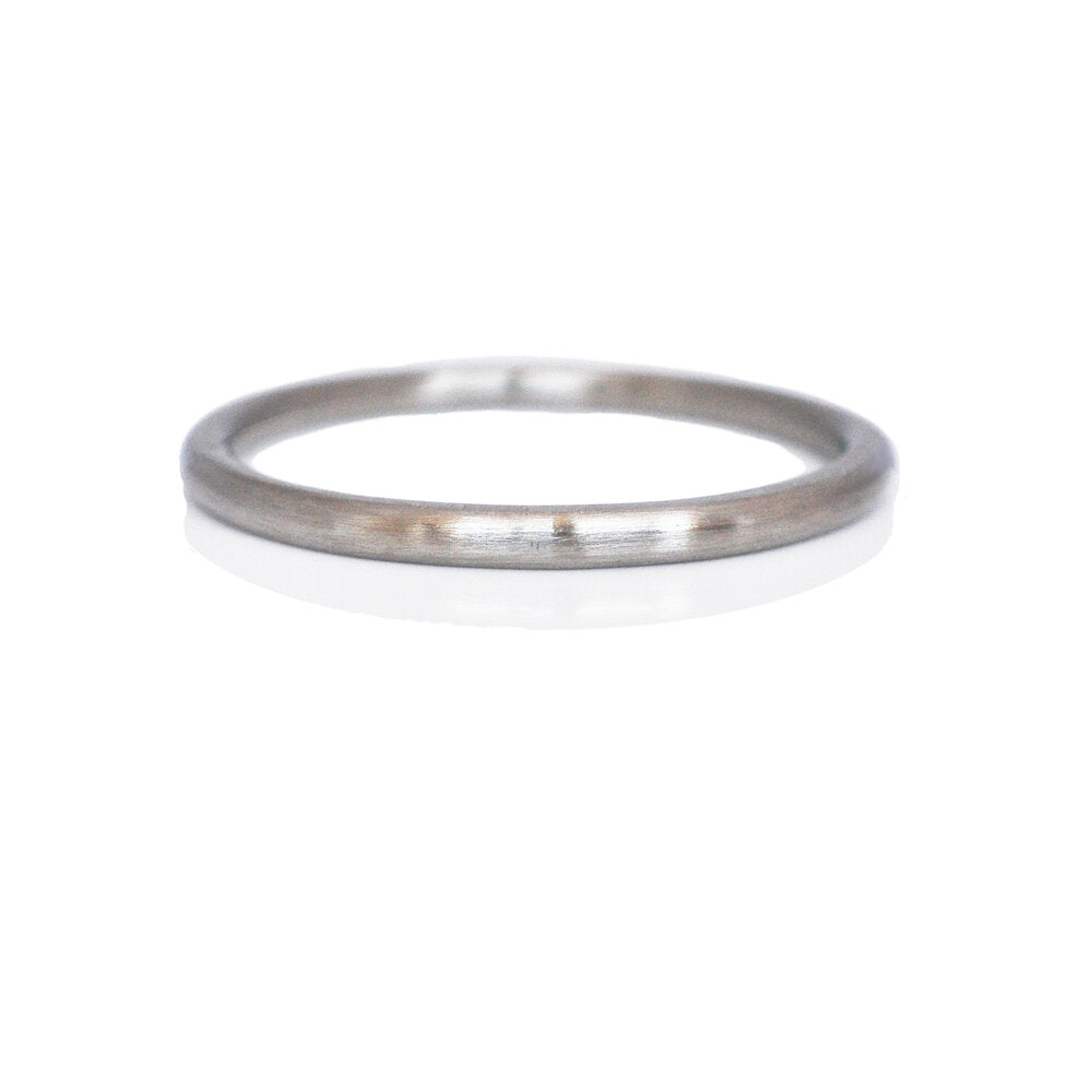Satin finished palladium wedding band. Handmade by EC Design Studio in Minneapolis, MN.