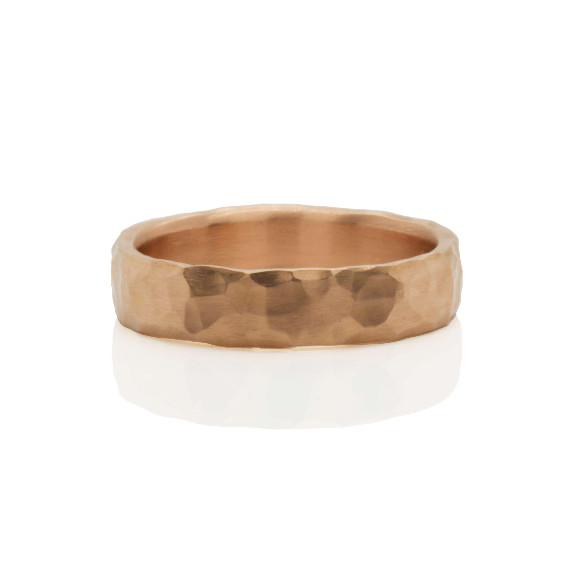 4.5mm Hammered Band in 14k Rose Gold