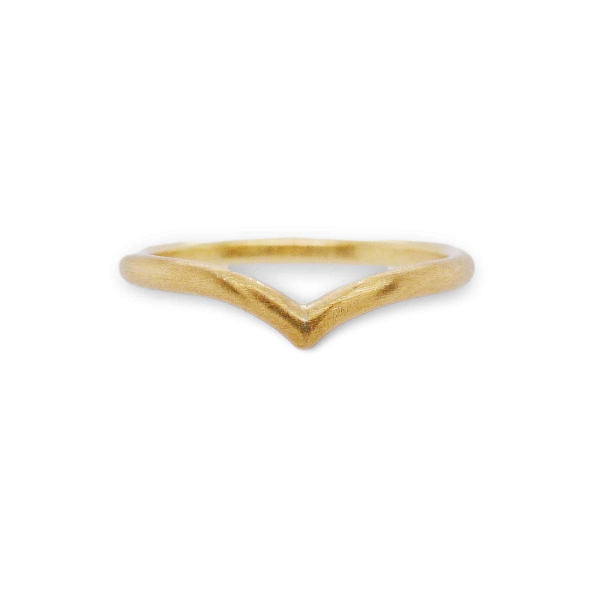 Yellow gold sharp contour band handmade with recycled metal. Made by EC Design Jewelry in Minneapolis, MN.
