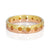 Hammered green and red gold band with natural orange diamonds. Handmade by EC Design Jewelry in Minneapolis, MN using recycled metal and conflict-free stones.