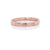 Hammered rose gold half eternity band with 3 flush set white diamonds. Handmade by EC Design Jewelry in Minneapolis, MN.