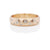 Yellow gold low dome ring with flush set white diamonds. Handmade by EC Design Jewelry in Minneapolis, MN using recycled metal and conflict-free stones.