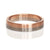 Satin finished wedding band in palladium and red gold. Made by EC Design in Minneapolis, MN using recycled metal.
