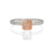 Sterling silver band with square cell of hammered red gold and a flush set diamond. Handmade by EC Design in Minneapolis, MN using recycled metal and conflict-free stone.