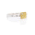 Hammered yellow gold and sterling silver cell ring with white diamond accent. Handmade by EC Design Jewelry in Minneapolis, MN.