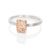 Hammered rose gold cell with white diamond on a sterling silver band. Handmade by EC Design Jewelry in Minneapolis, MN.