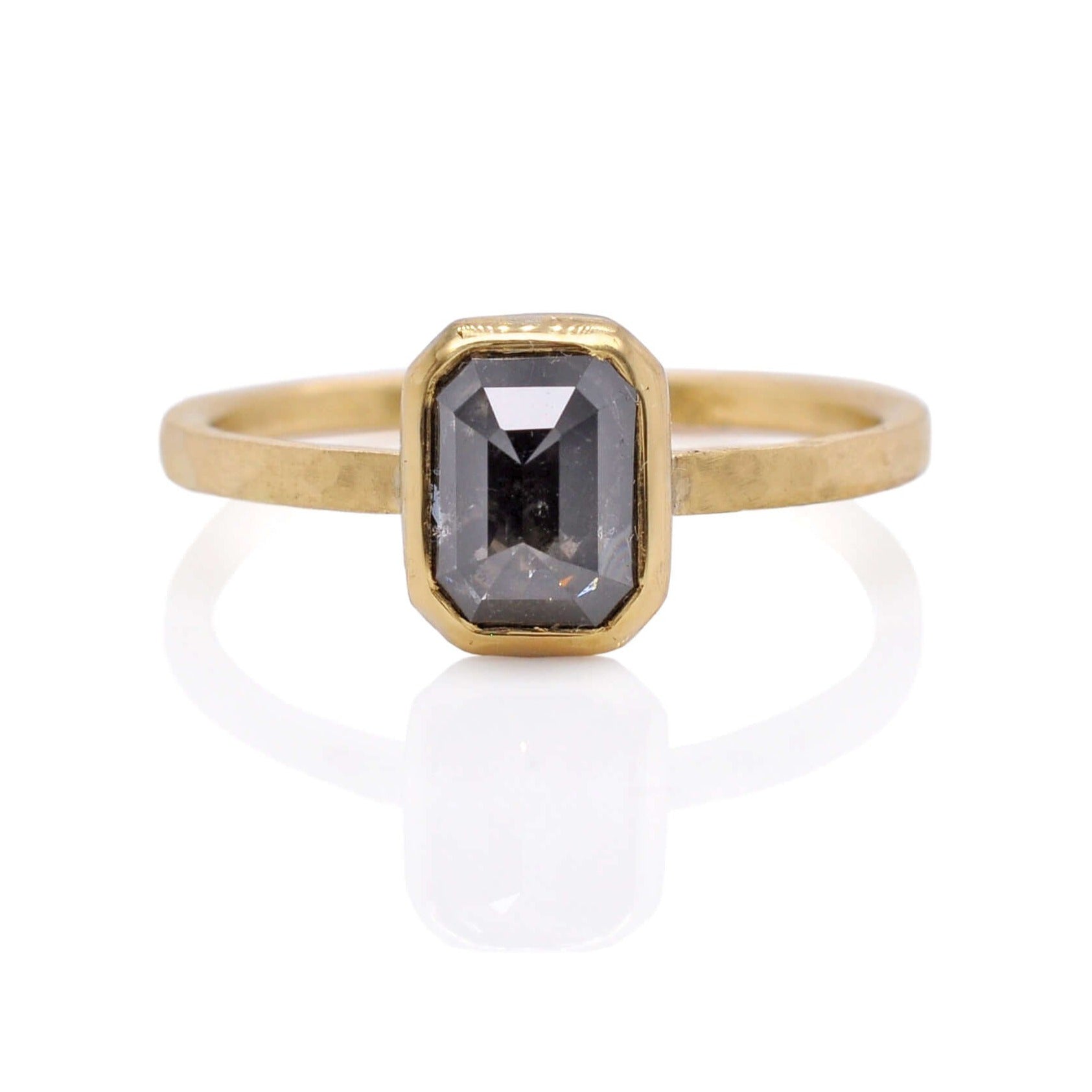 18K Rose & White Gold Diamond Thin Geometric Bar Engagement Ring – Kirk Kara