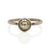 Champagne rose cut diamond engagement ring in palladium white gold.