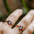 Organic rose cut sapphire ring in palladium. Handmade by EC Design Jewelry in Minneapolis, MN.