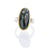 Teal green sapphire cocktail ring in yellow gold with sterling silver band. Handmade by EC Design in Minneapolis, MN using recycled metal and conflict-free stone.