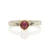 Rose Cut Pink Sapphire Ring in Yellow Gold and Silver