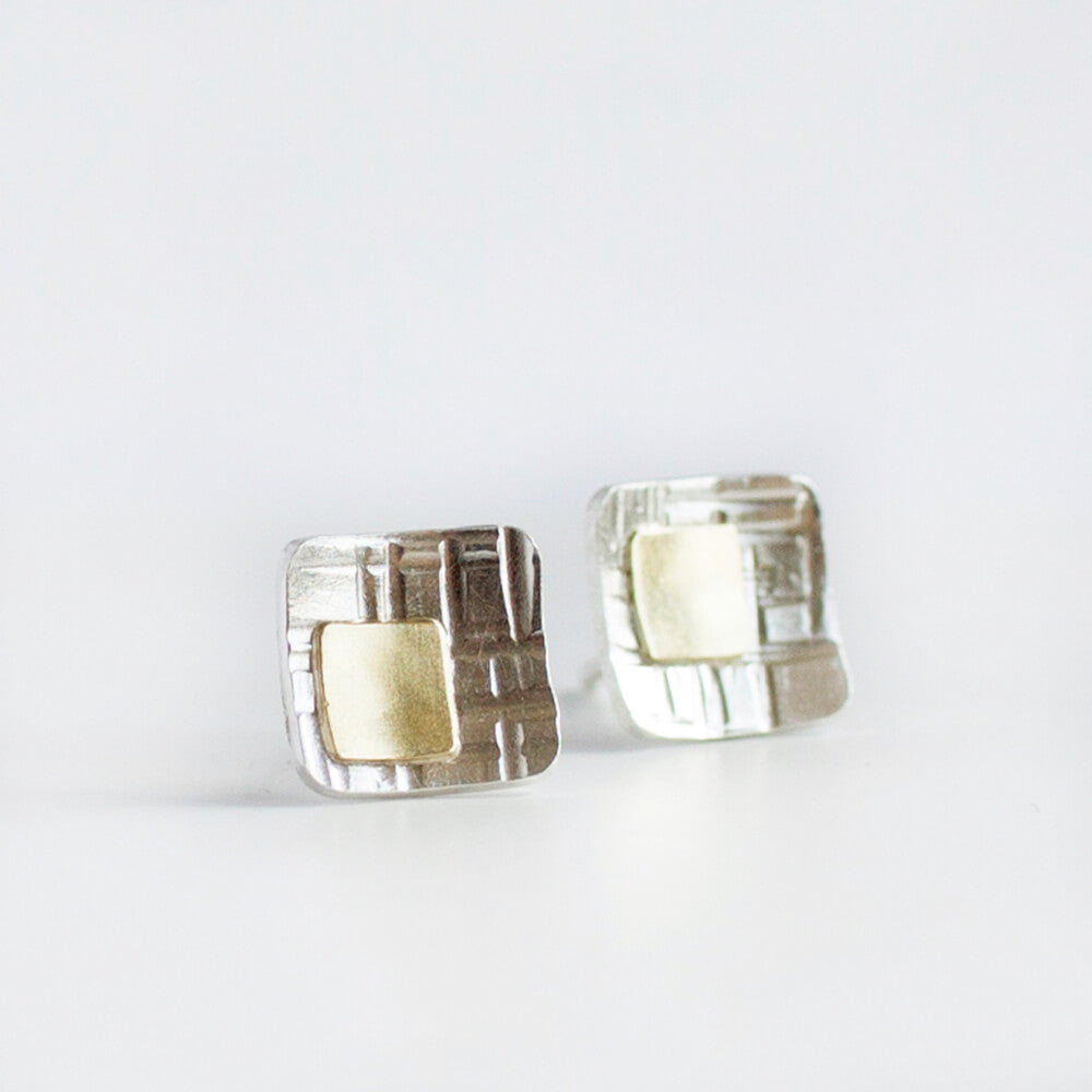 Handmade earrings in silver and gold from EC Design Jewelry.