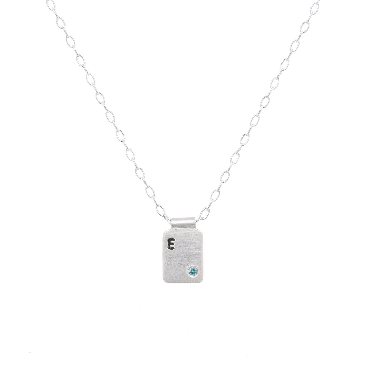 Customizable Cell Pendant in Sterling Silver with Colored Diamond Accent