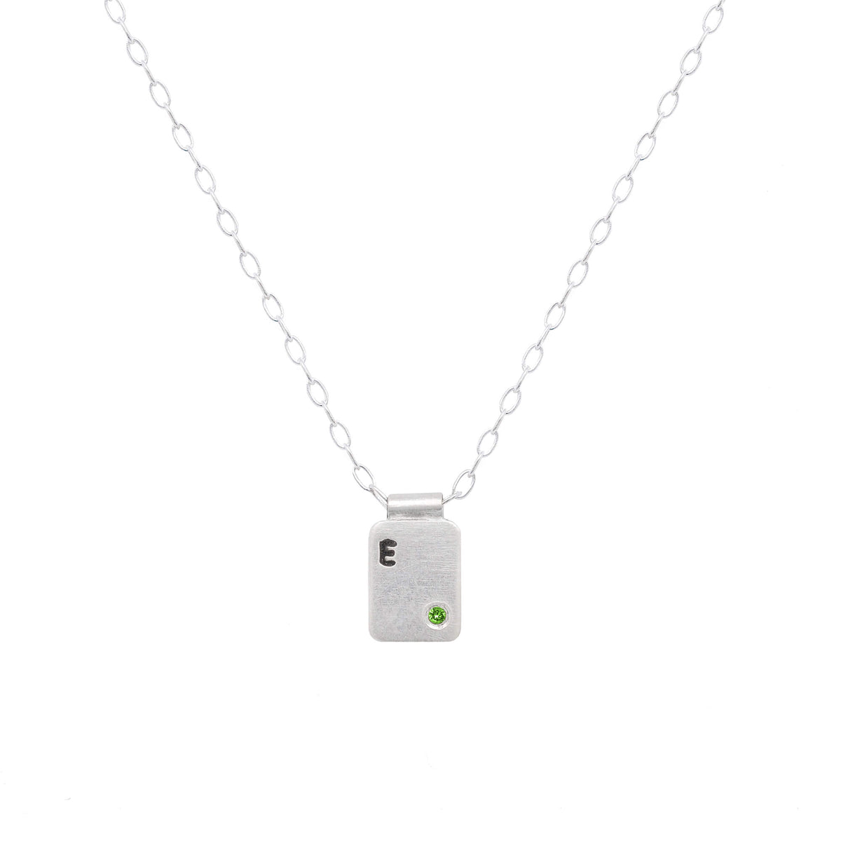 Customizable Cell Pendant in Sterling Silver with Colored Diamond Accent