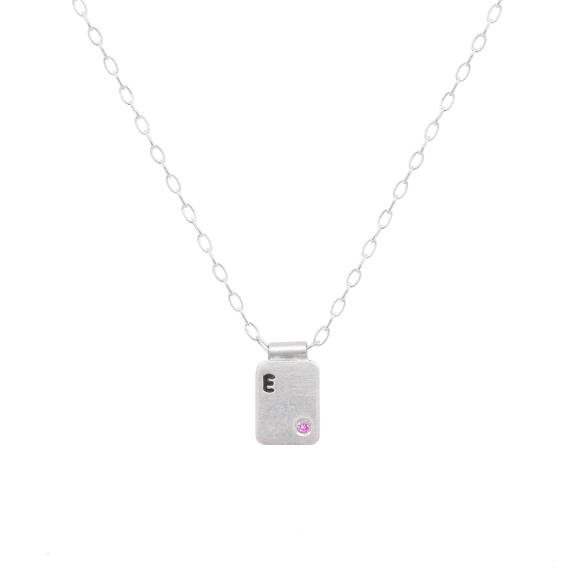 Customizable Cell Pendant in Sterling Silver with Colored Diamond Accent