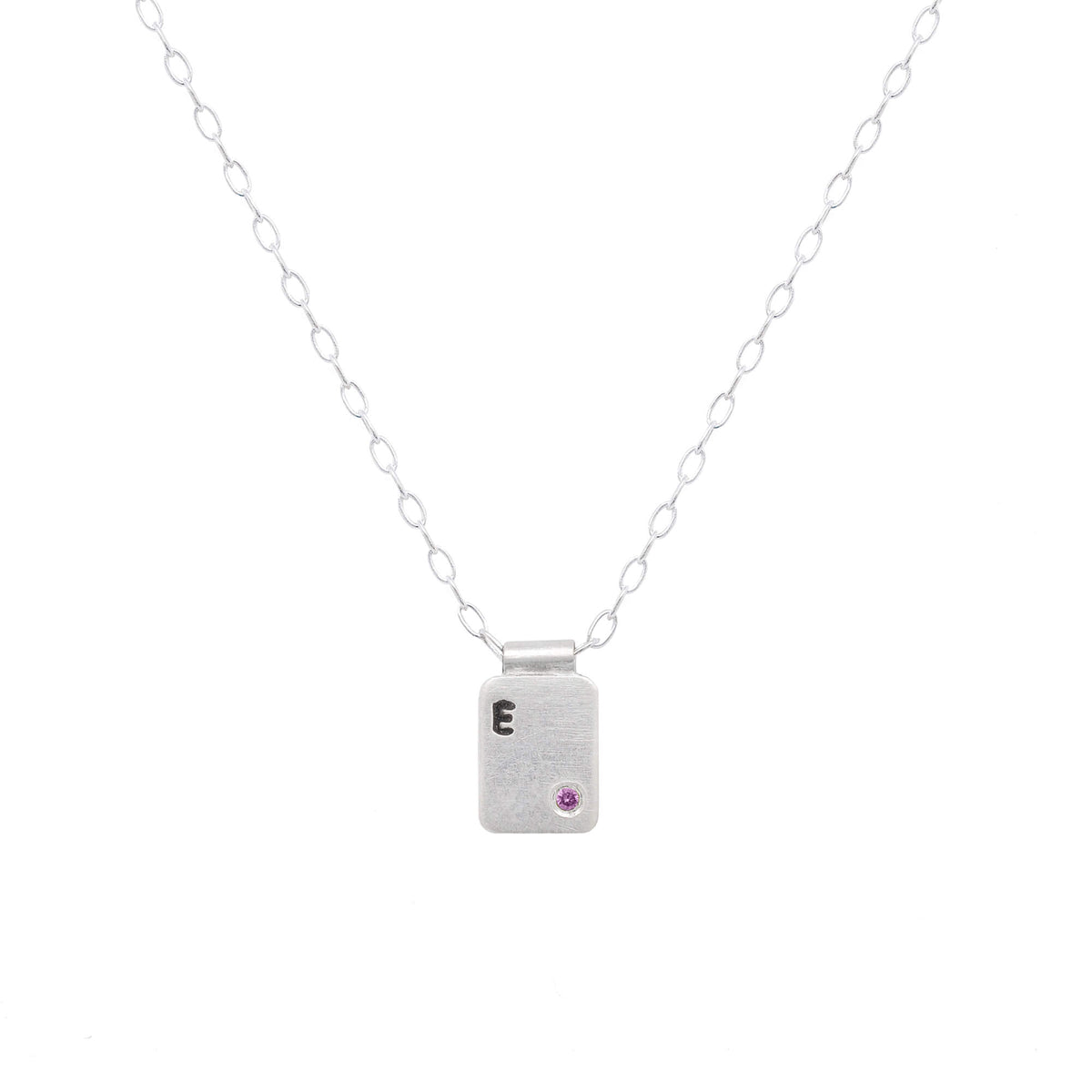Customizable Cell Pendant in Sterling Silver with Colored Diamond Accent