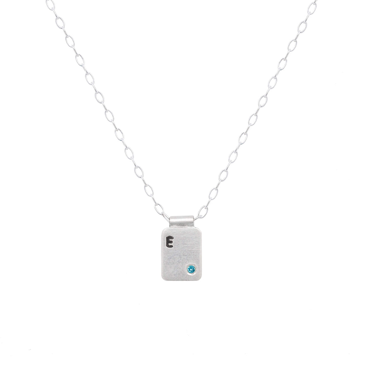 Customizable Cell Pendant in Sterling Silver with Colored Diamond Accent