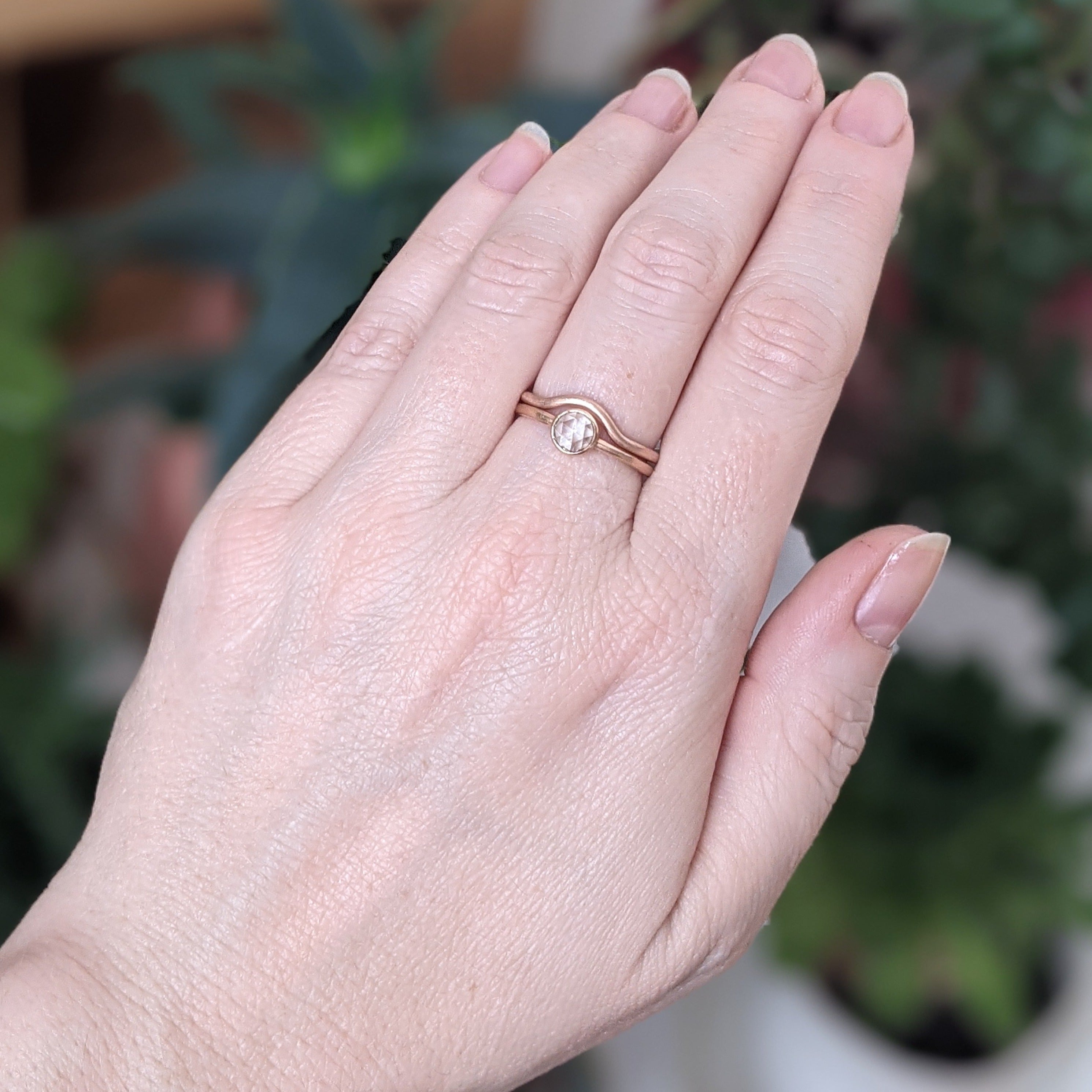 Rose cut diamond rose gold ring Clearance