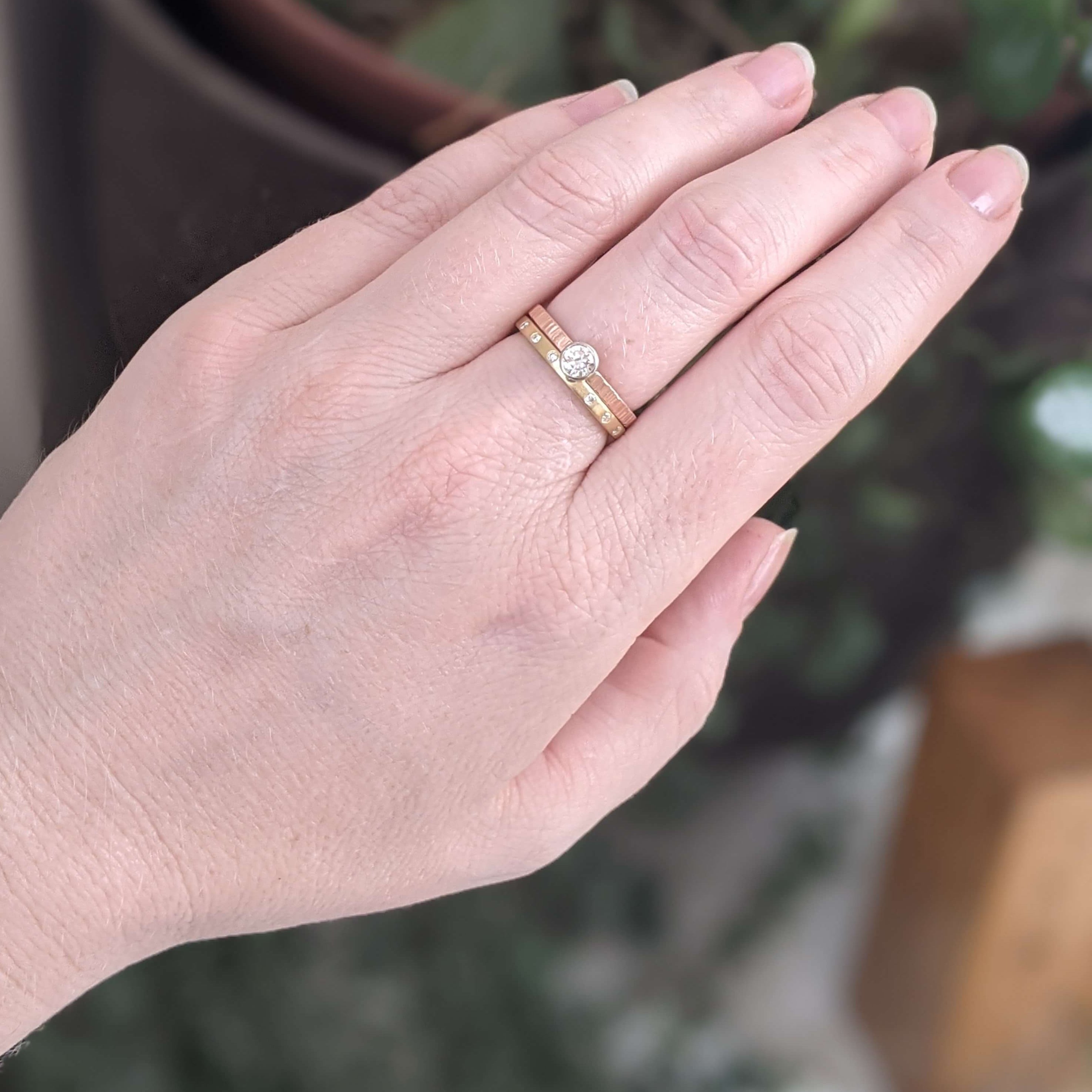 Champagne Diamond Solitaire in Rose Gold EC Design Jewelry